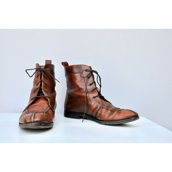 Vintage Lace Up Ankle Boots Cole Haan made in Italy Booties Victorian Style 6.5 - Picture 2 of 10